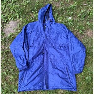 Vintage EBTEK Eddie Bauer Blue Rain Jacket Men's‎ Hooded Coat